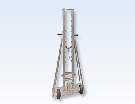 Cavalletto idraulico con pompa a pedale per sollevamento bobine